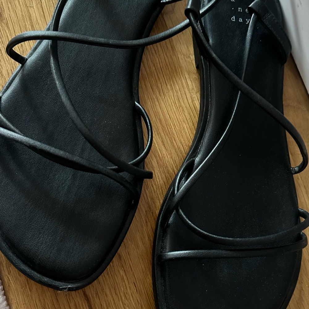 a new day Black Strappy Sandals